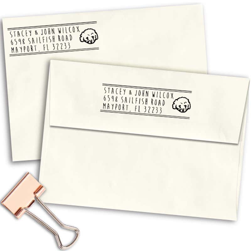 Poodle Dog Address Stamp Imprint Example