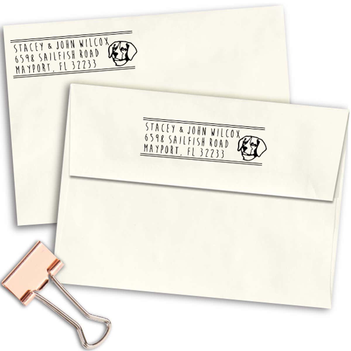 Beagle Address Stamp Imprint Example