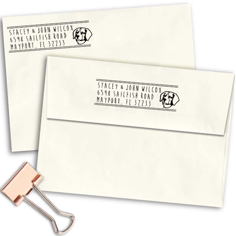 Beagle Address Stamp Imprint Example