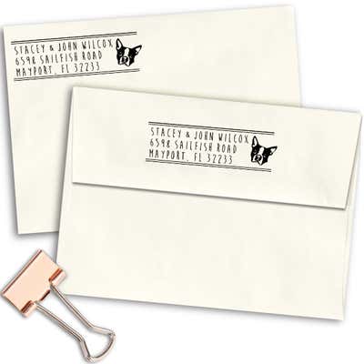 Boston Terrier Dog Address Stamp - alternate view