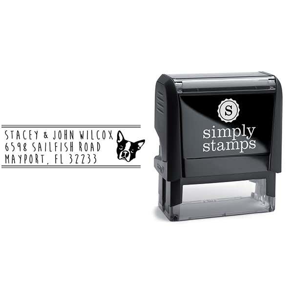 Boston Terrier Dog Address Stamp Body and Design