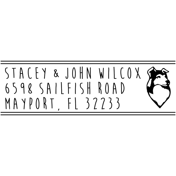 Border Collie Dog Address Stamper