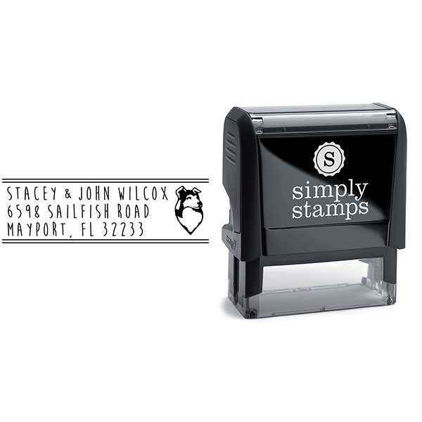 Border Collie Dog Address Stamp Body and Design