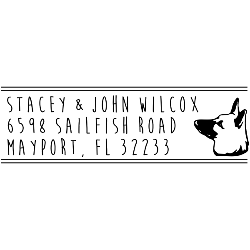 Original German Shepherd Dog Address Stamp