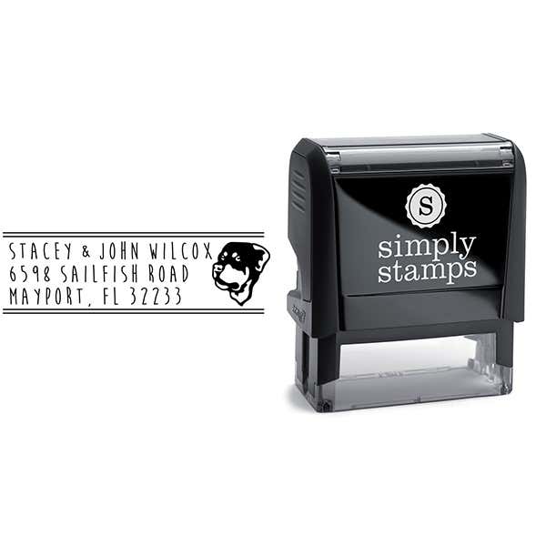 Rottweiler Dog Address Stamp Body and Design