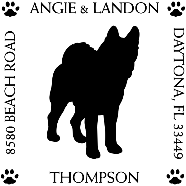 Akita Pet Lover Dog Return Address Stamp