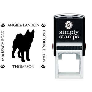 Akita Pet Lover Dog Return Address Stamp Body and Design