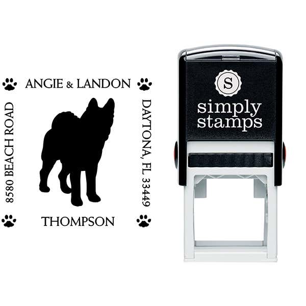 Akita Pet Lover Dog Return Address Stamp Body and Design