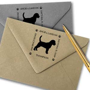 Beagle Pet Lover Dog Return Address Stamp Imprint Example