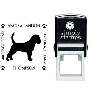 Beagle Pet Lover Dog Return Address Stamp Body and Design