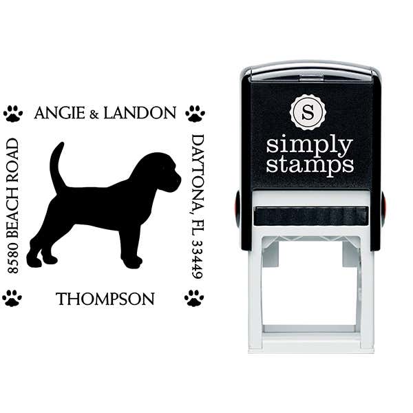 Beagle Pet Lover Dog Return Address Stamp Body and Design