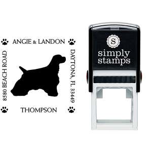 Cocker Spaniel Pet Lover Dog Return Address Stamp Body and Design