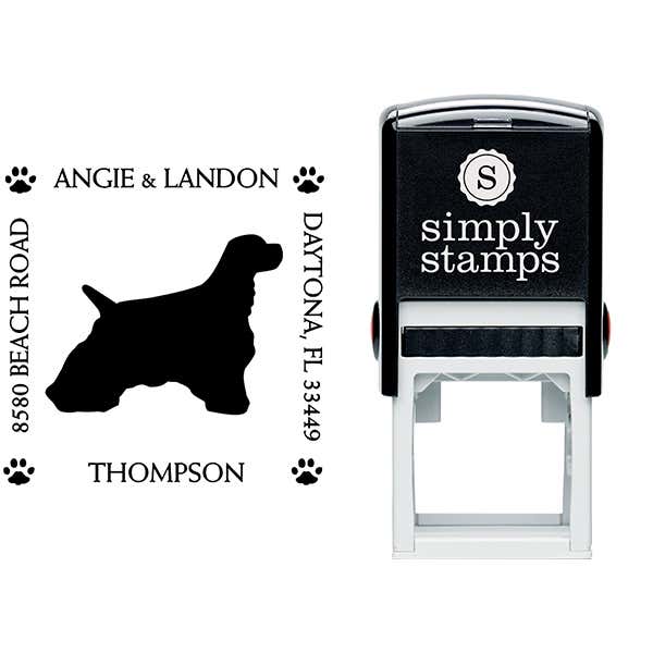 Cocker Spaniel Pet Lover Dog Return Address Stamp Body and Design