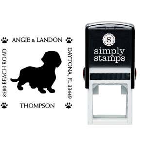 Dachshund Pet Lover Return Address Stamp Body and Design