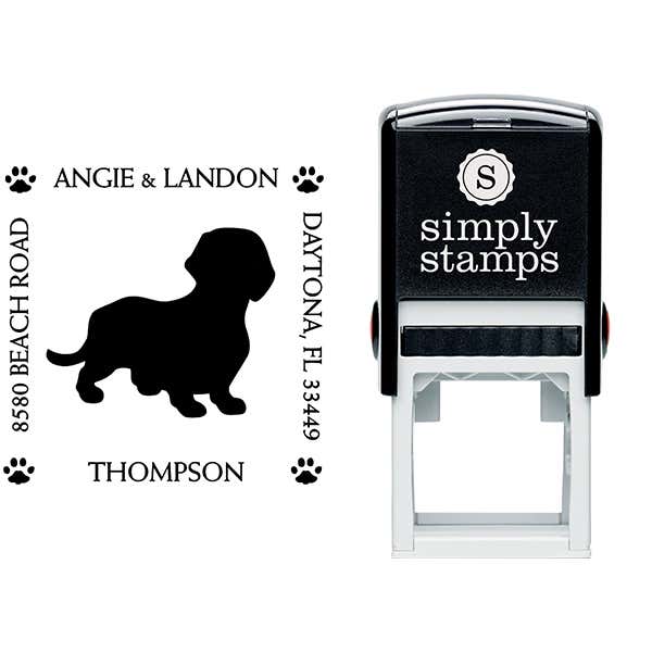 Dachshund Pet Lover Return Address Stamp Body and Design