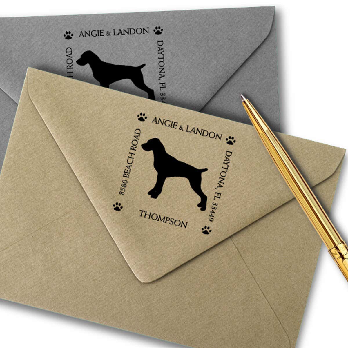 Pointer Pet Lover Dog Return Address Stamp Imprint Example
