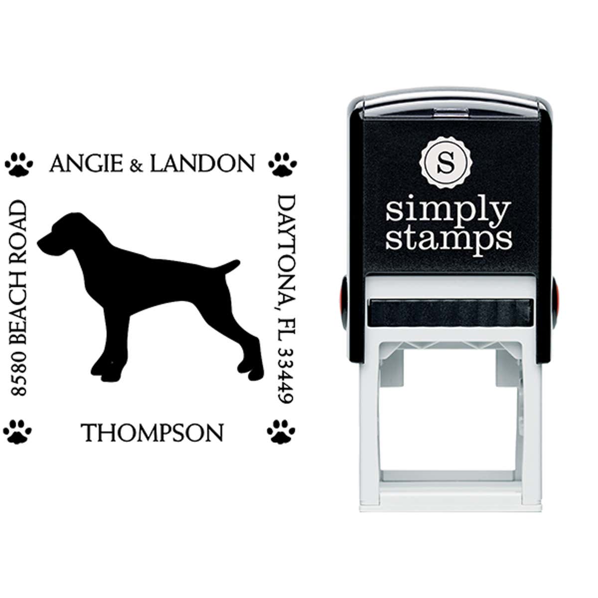 Pointer Pet Lover Dog Return Address Stamp Body and Design