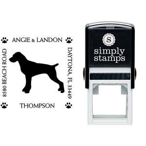 Pointer Pet Lover Dog Return Address Stamp Body and Design