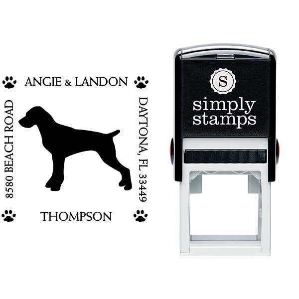 Pointer Pet Lover Dog Return Address Stamp Body and Design