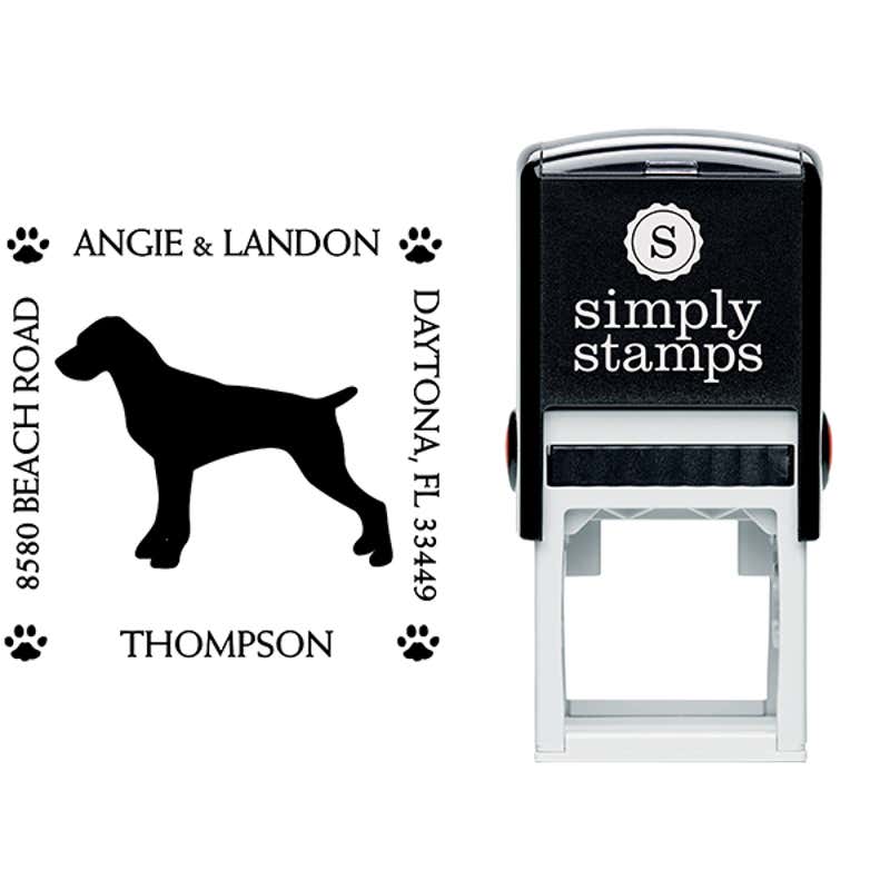 Pointer Pet Lover Dog Return Address Stamp Body and Design