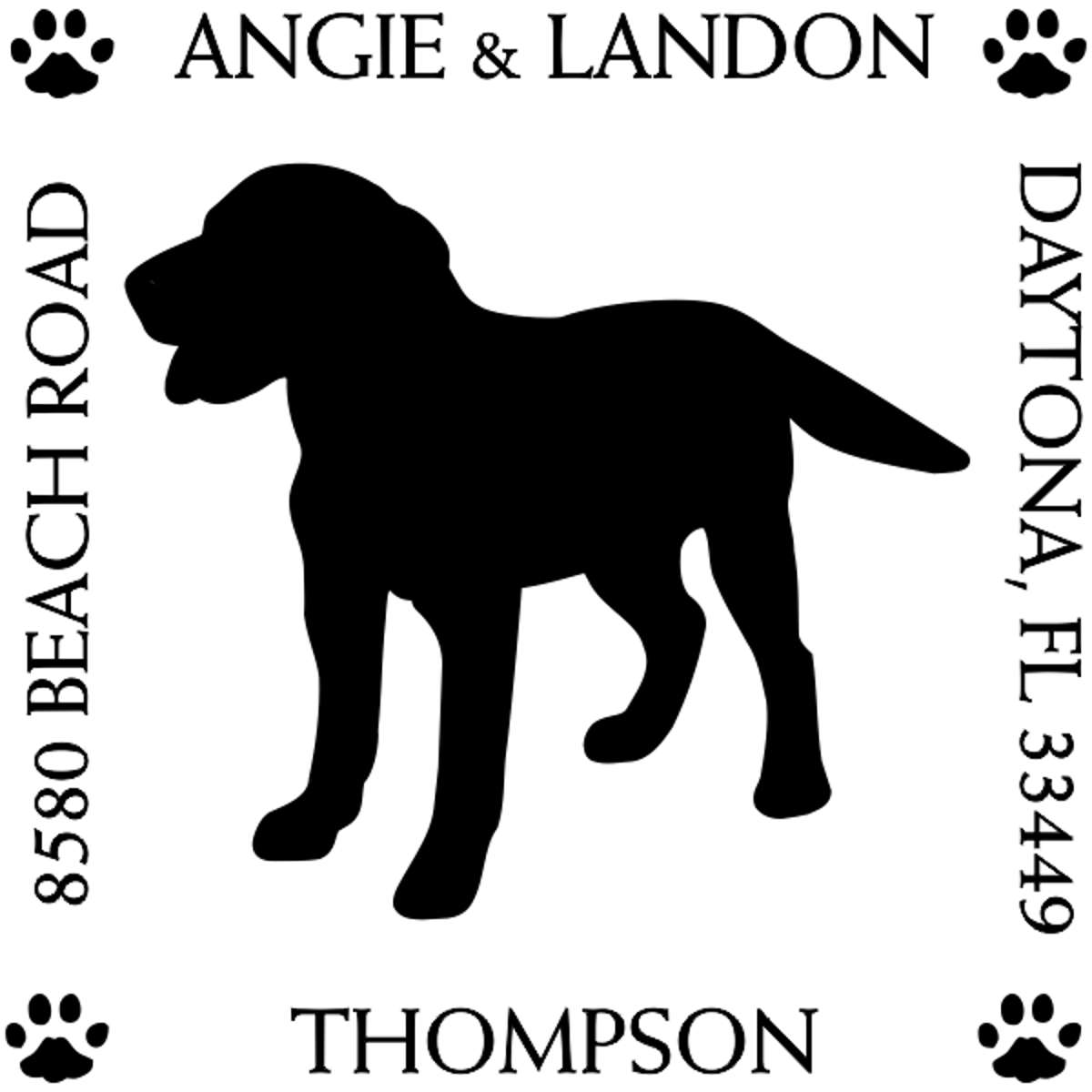 Labrador Retriever Dog Return Address Stamp