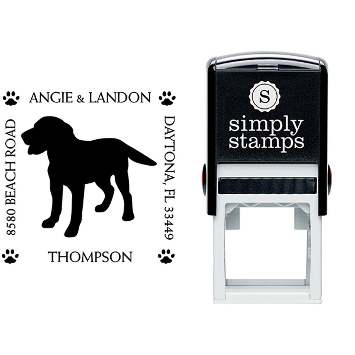 Labrador Retriever Pet Lover Dog Address Stamp Body and Design