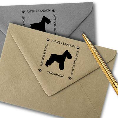 Schnauzer Pet Lover Dog Return Address Stamp - alternate view