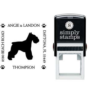 Schnauzer Pet Lover Dog Return Address Stamp Body and Design