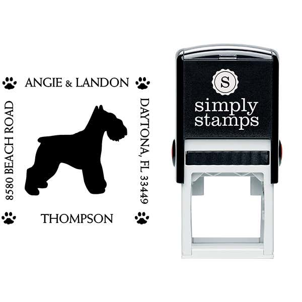Schnauzer Pet Lover Dog Return Address Stamp Body and Design