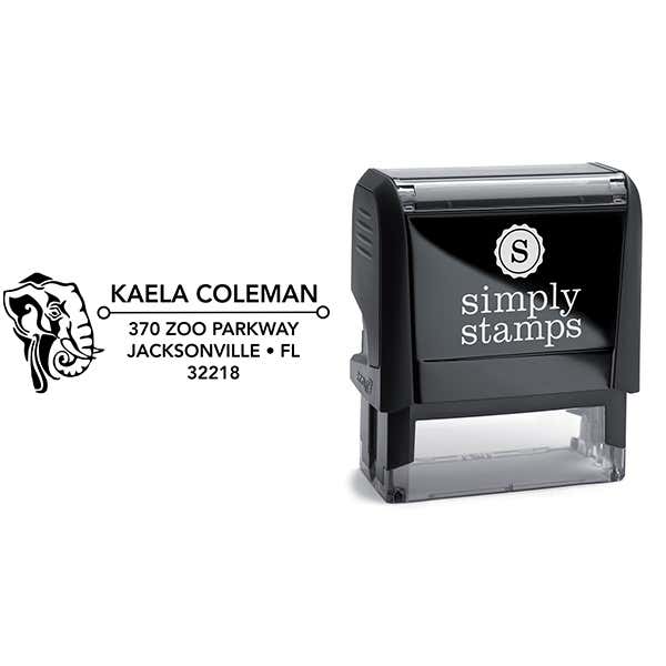 Tribal Elephant Address Stamp Body and Design