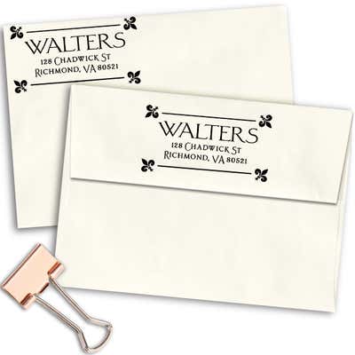 Fleur Corners Return Address Stamp - alternate view
