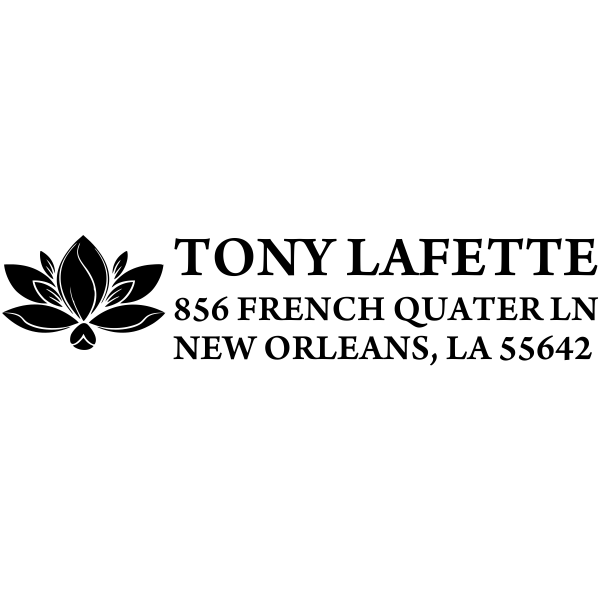Lotus flower address stamp