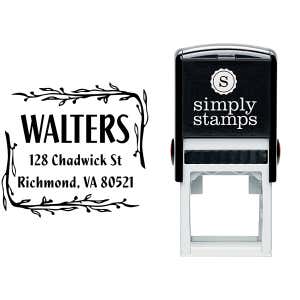 Branch Border Square Address Stamp Body and Design