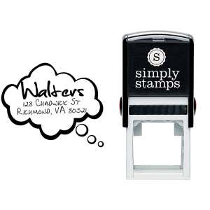 Cartoon Quote Bubble Return Address Stamp Body and Design