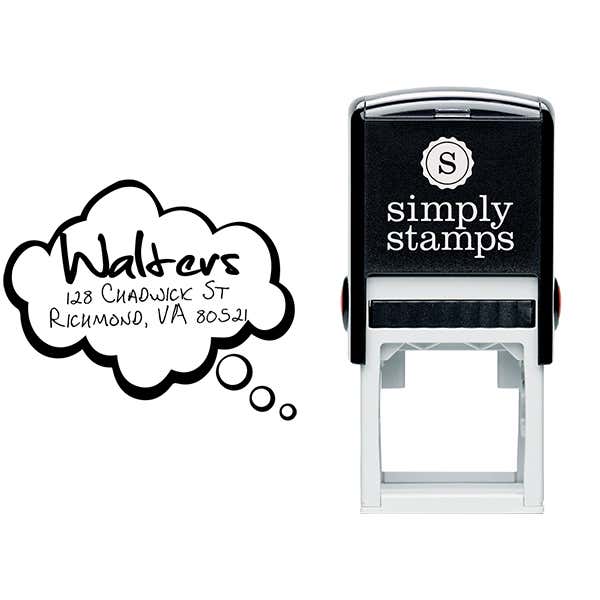 Cartoon Quote Bubble Return Address Stamp Body and Design