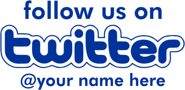 Follow Us On Twitter Rubber Stamp