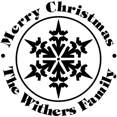 Custom Merry Christmas Snowflake Rubber Stamp