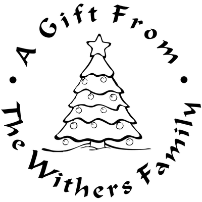 Custom Christmas Tree Gift Label Rubber Stamp