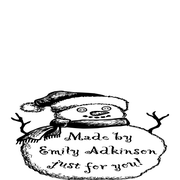 Made By Snowman Holiday Gift Rubber Stamp
