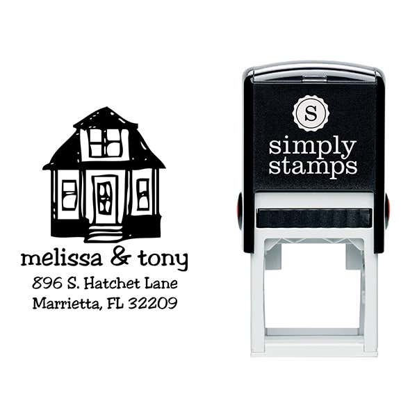 Little House Return Address Stamp Body and Design