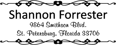 Forrester Heart Deco Address Stamp