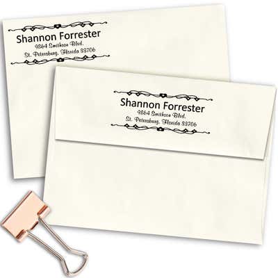 Forrester Heart Deco Address Stamp - alternate view