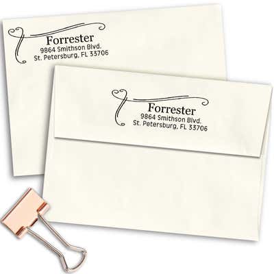 Forrester Heart Border Address Stamp - alternate view
