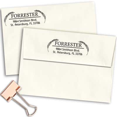Forrester Double Leaf Address Stamp - alternate view