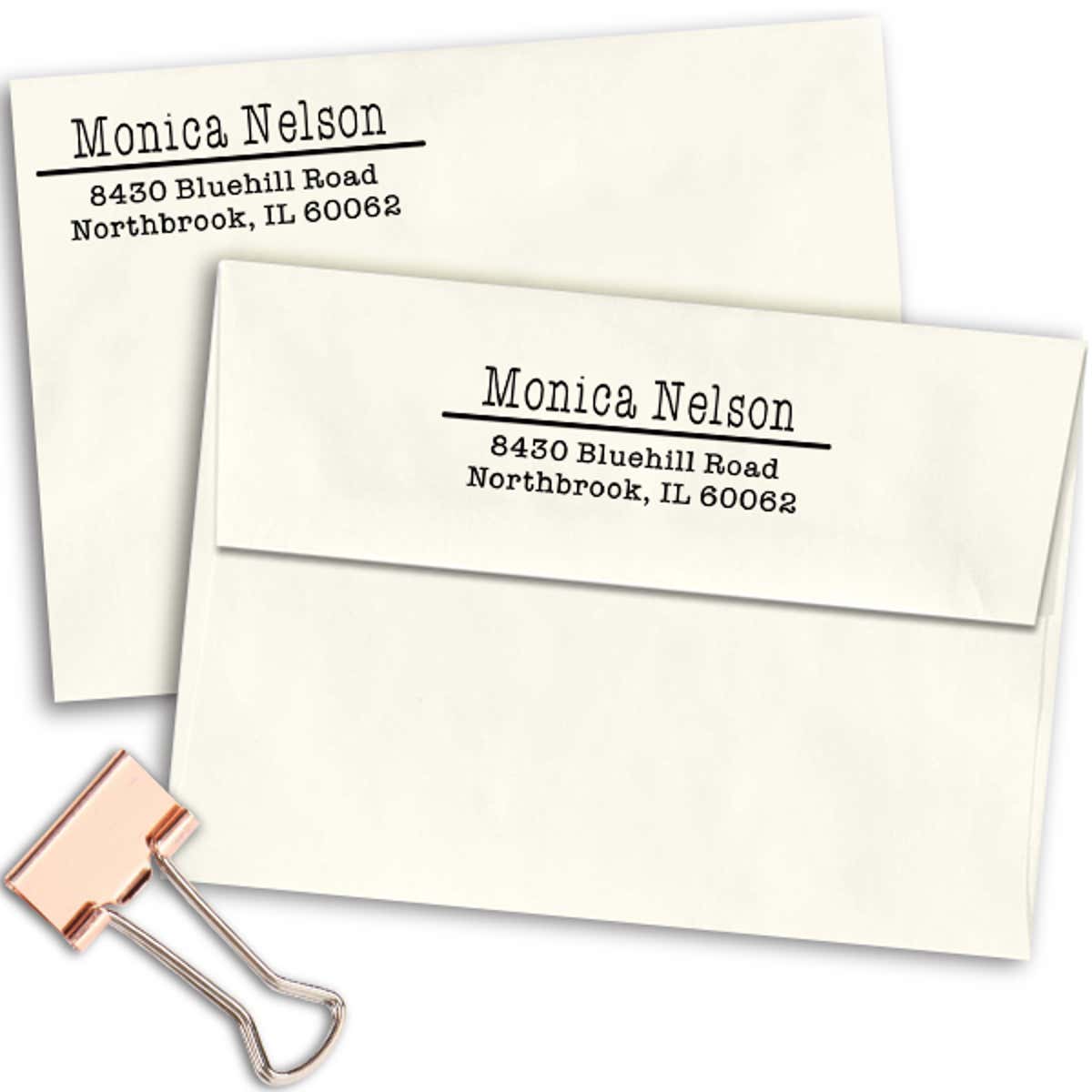 Nelson 3 Line Separator Address Stamp Imprint Example