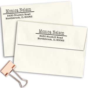 Nelson 3 Line Separator Address Stamp Imprint Example