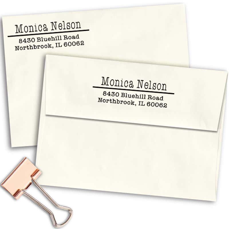 Nelson 3 Line Separator Address Stamp Imprint Example