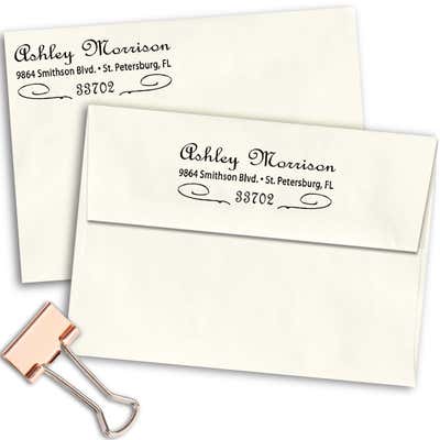 Morrison Deco Cursive Address Stamp - alternate view
