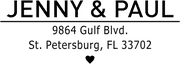 First Names Line Heart Address Stamp