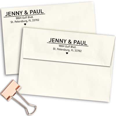First Names Line Heart Address Stamp - alternate view